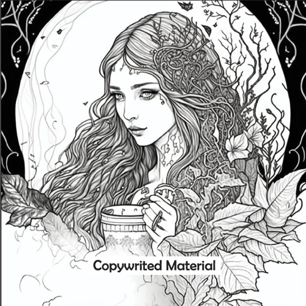 Shadows and Spells A Dark Witch Coloring Book for Adults